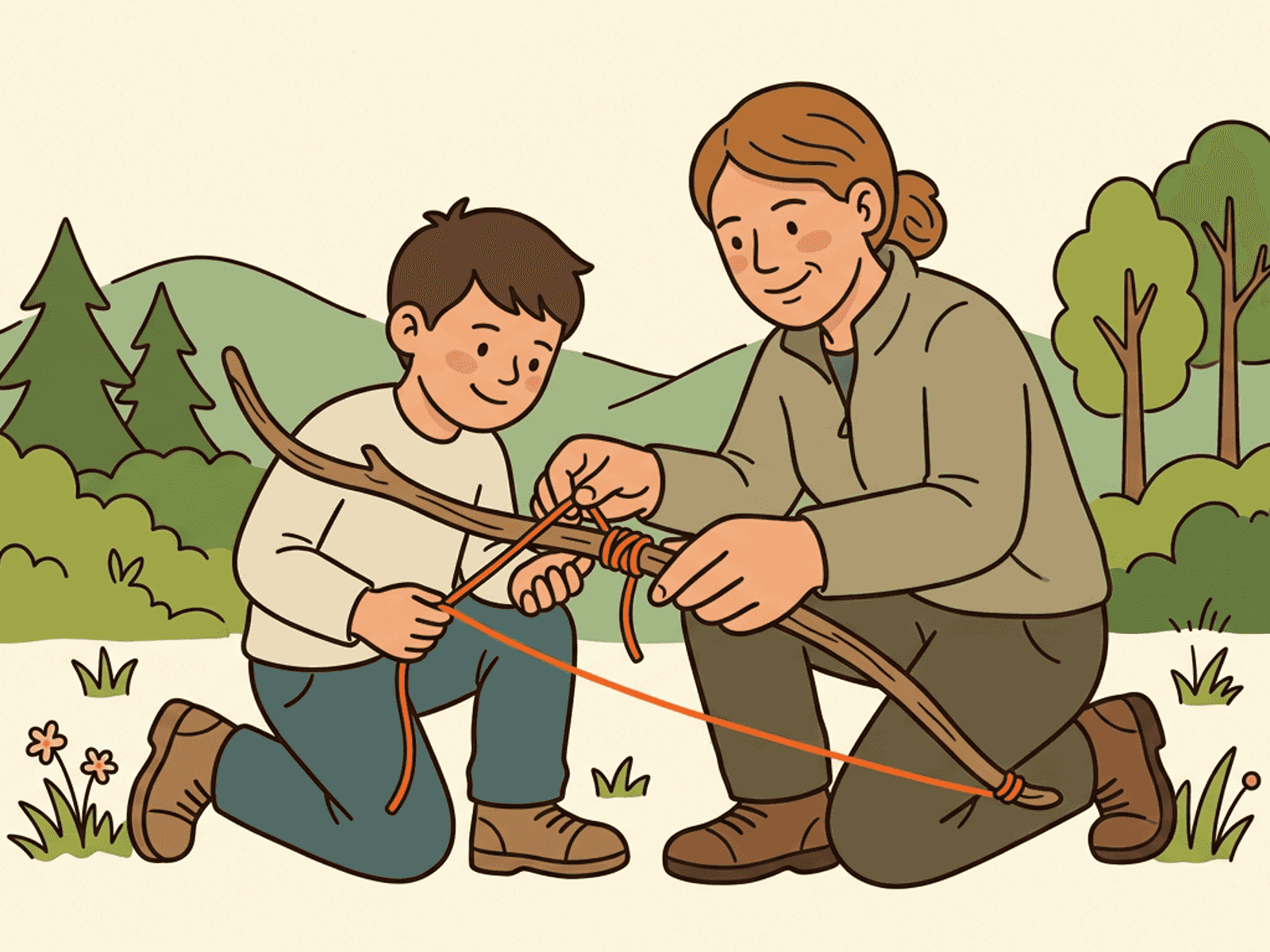 Step 2: Tie a bow and string it correctly